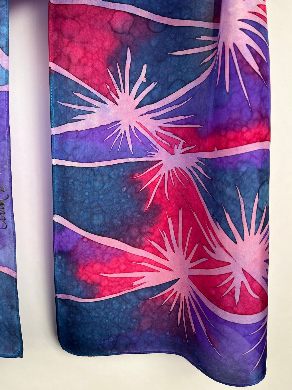 “Sparklers” - Hand-dyed Silk Scarf - $130