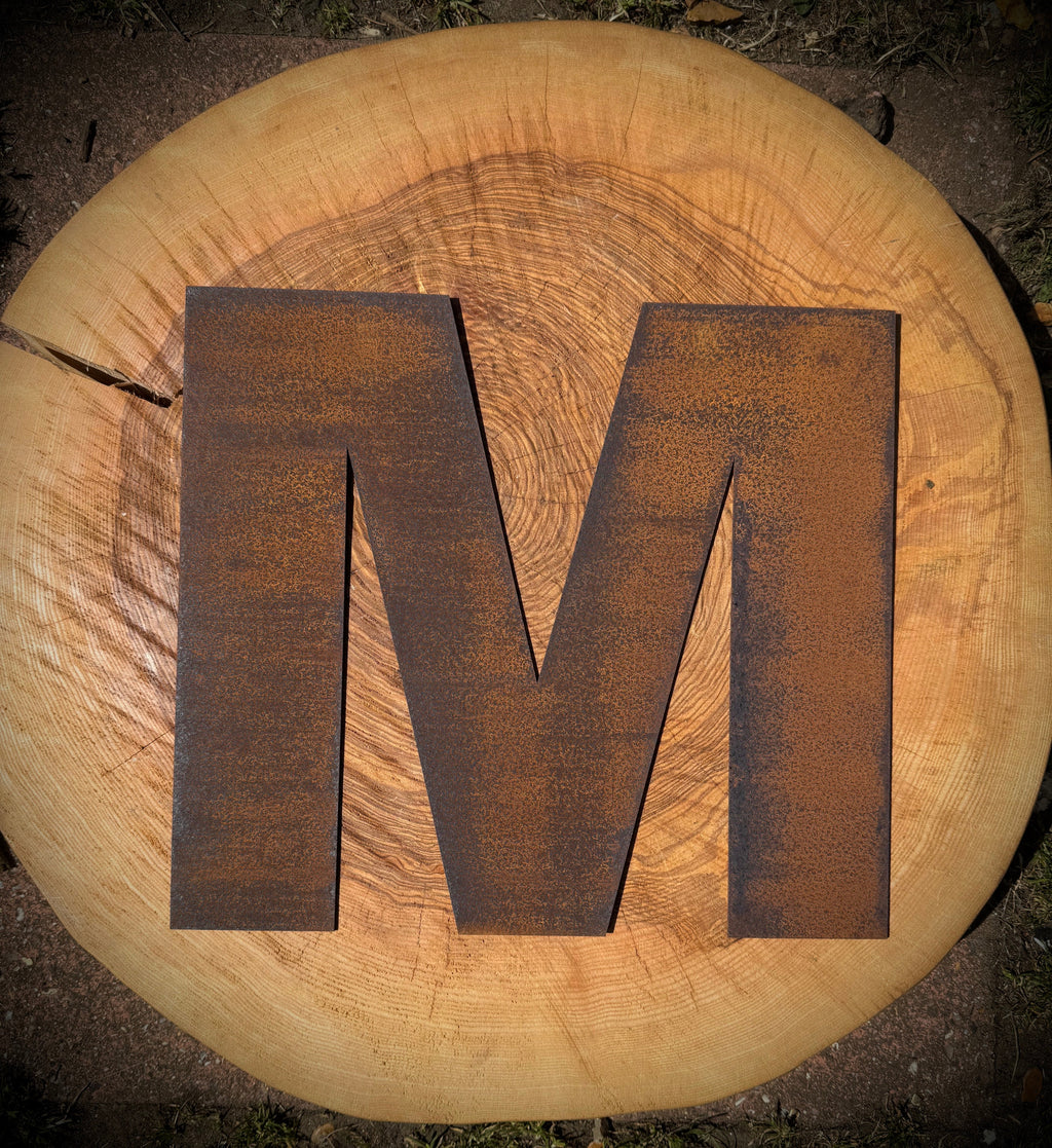 12" Rusty Fat Font Metal Letters A-Z 0-9.