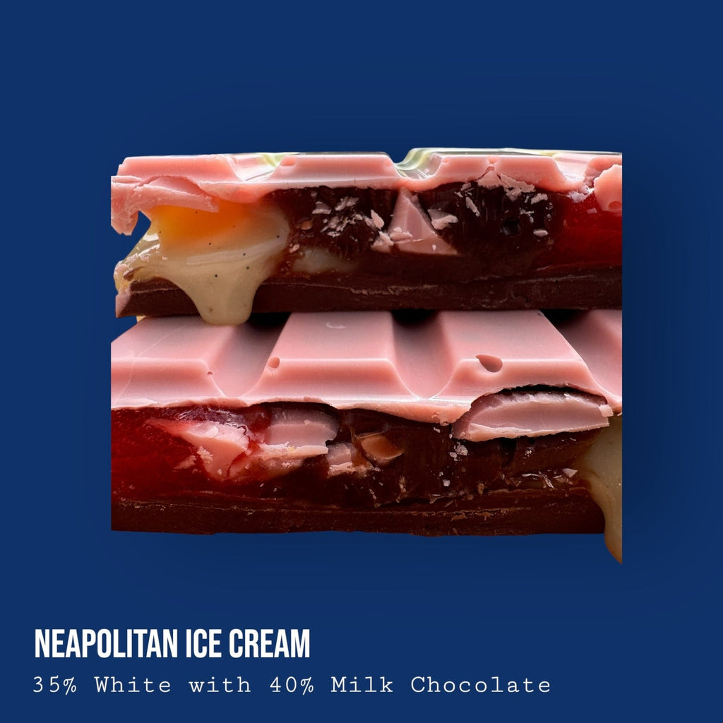 Milk Chocolate Neapolitan ice cream inspired loaded chocolate bar 230g