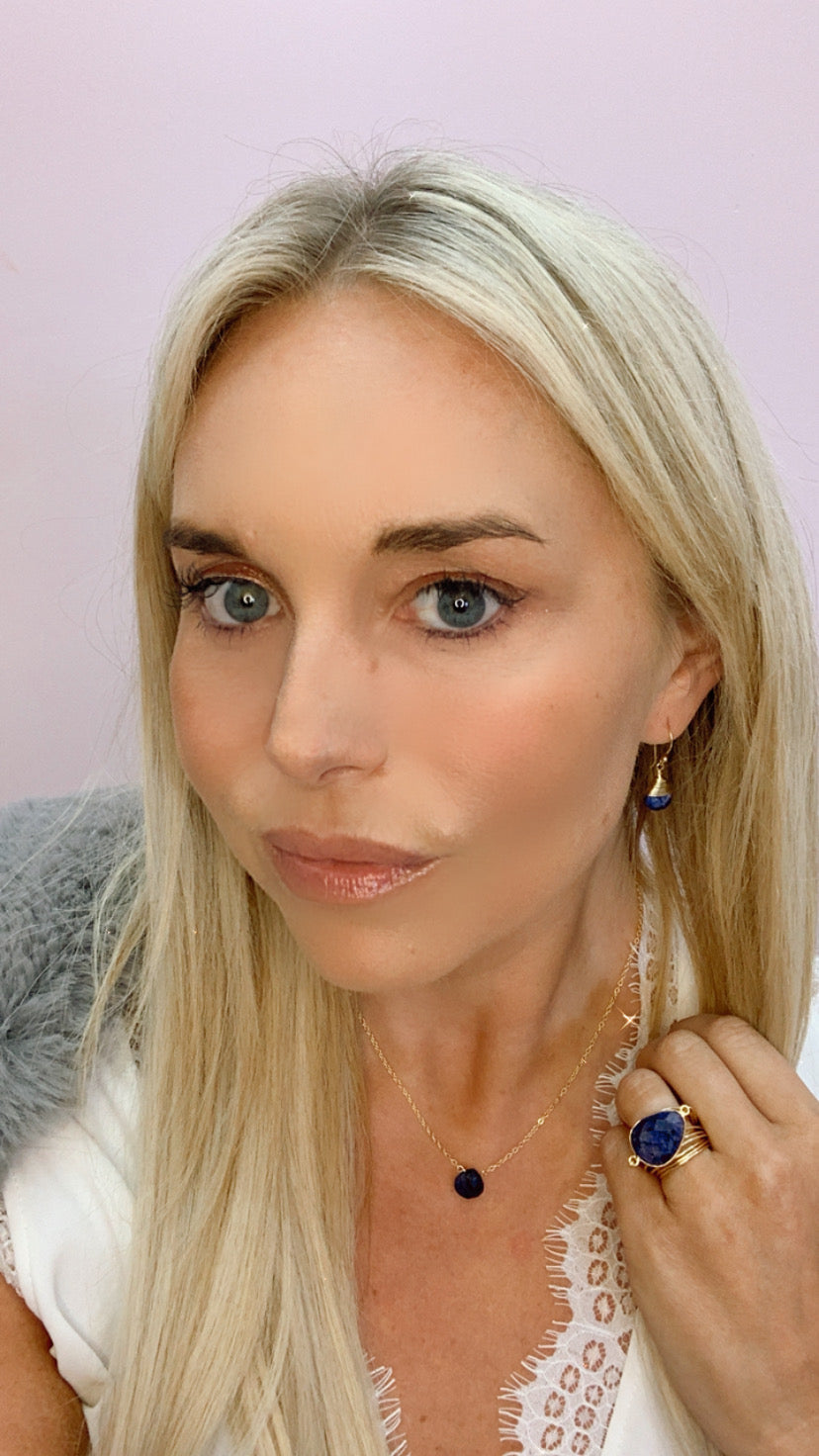 Jill Short Drop Earrings in Sapphire