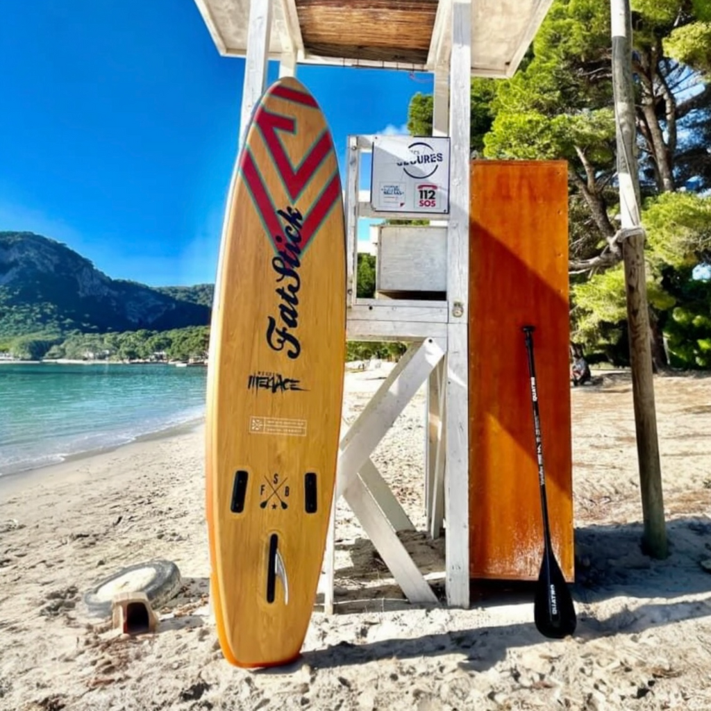 Wooden Menace 11 foot 2 inch Inflatable Paddle Board with Kayak Seat