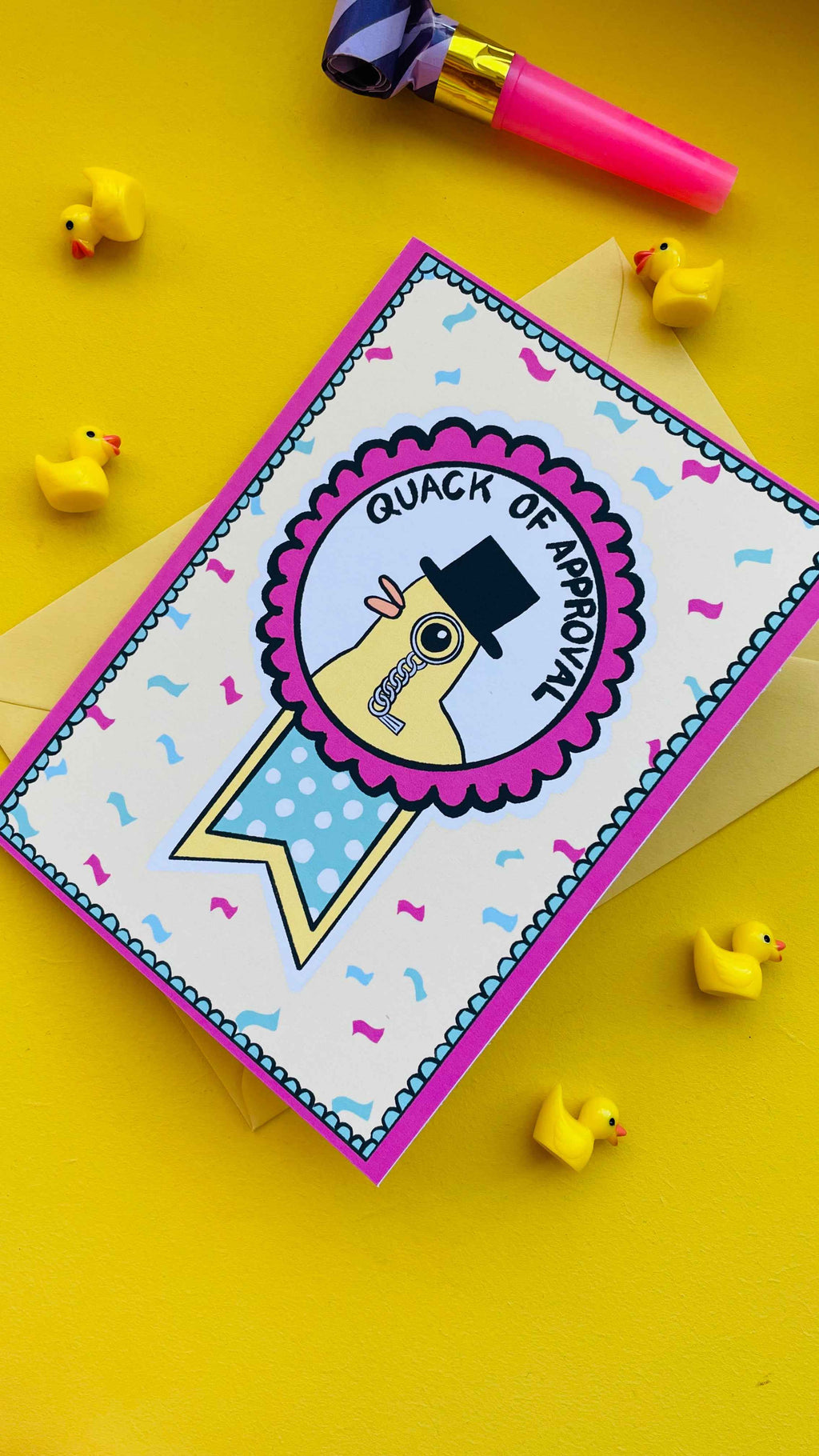 Funny Duck Quack of approval A6 Blank Greetings Card for Graduation, Well done, Engagement etc