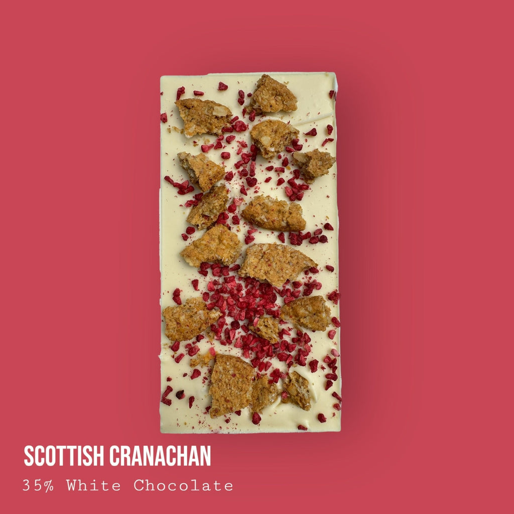 Raspberry and Single Malt Whisky Honey Cream Dessert Bar with Oat Biscuit and White Chocolate