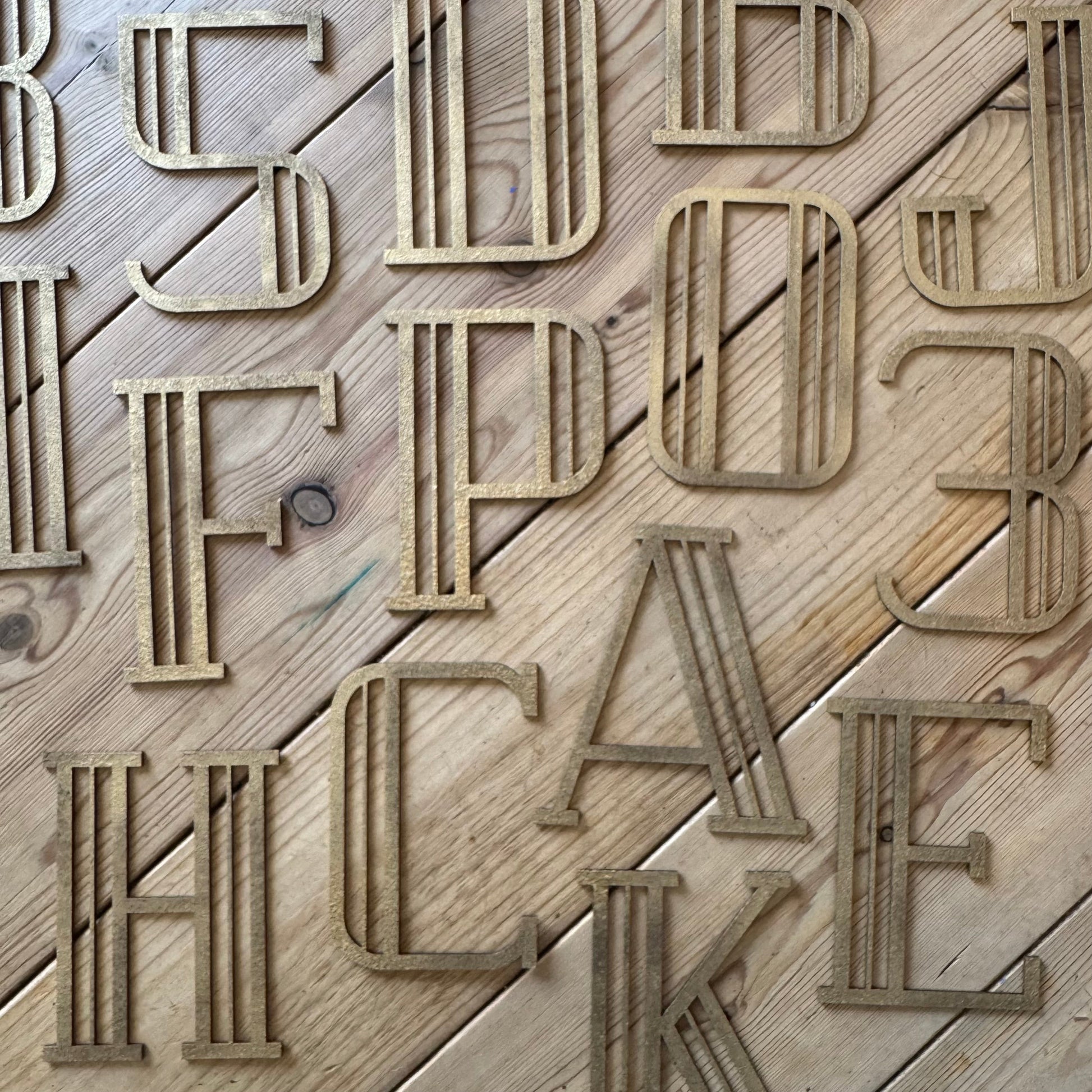 Gold Distressed 5" or 12" Art Deco Lettering A-Z 0-9