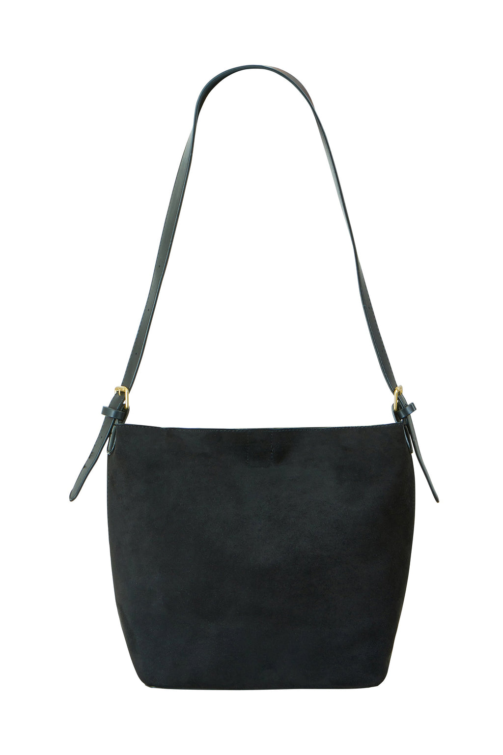Yumi Black Faux Suede Bag With Inside Pouch