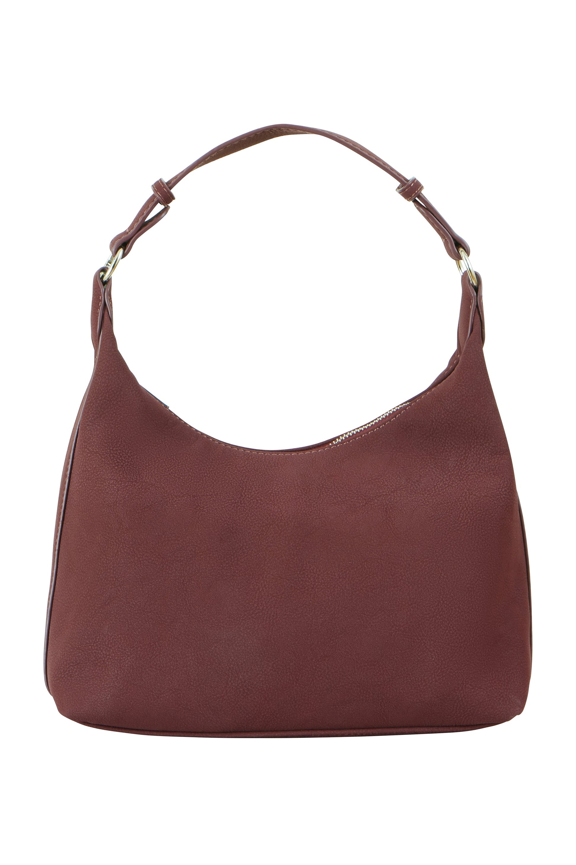 Yumi Burgundy Shoulder Bag With Buckle Strap