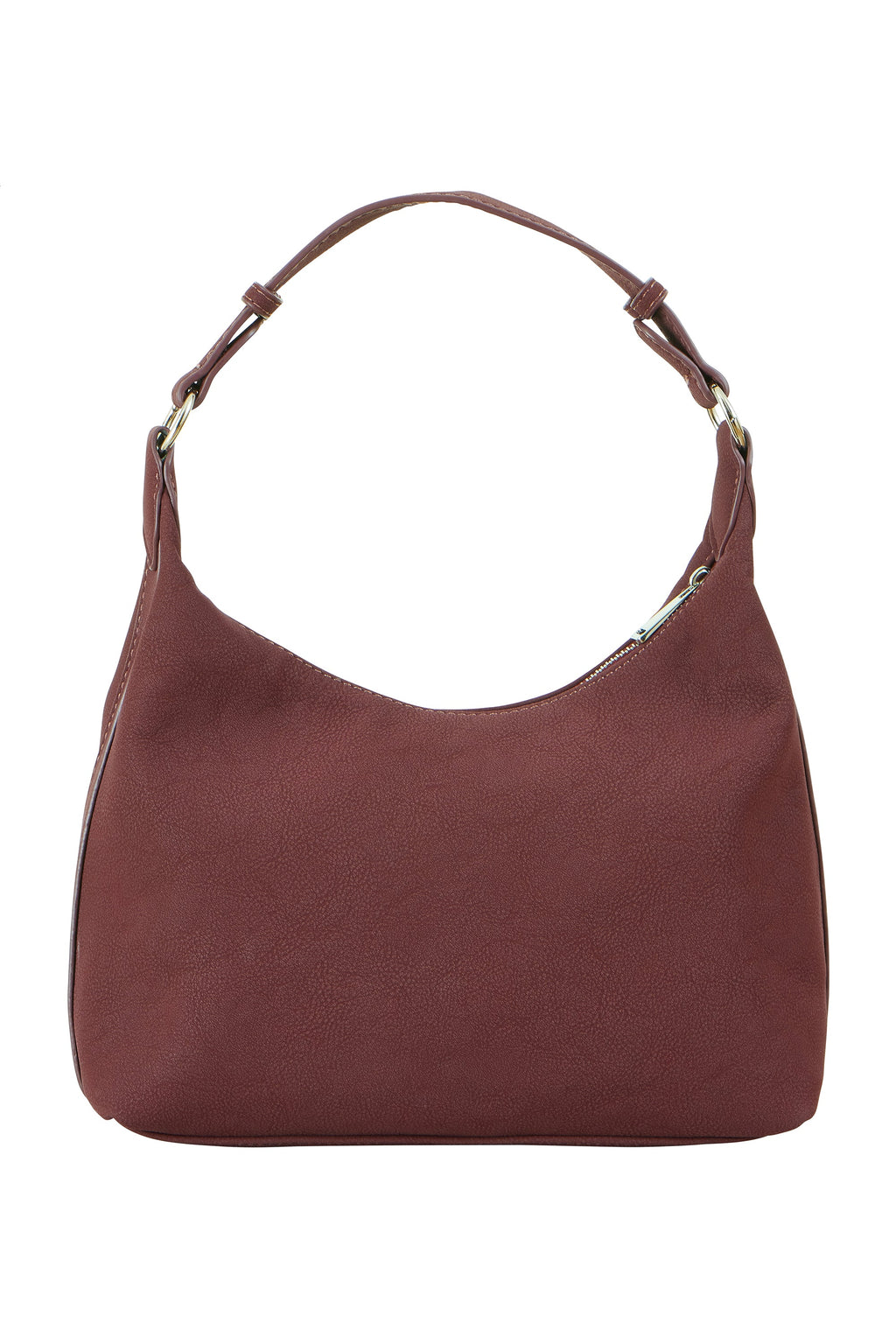 Yumi Burgundy Shoulder Bag With Buckle Strap