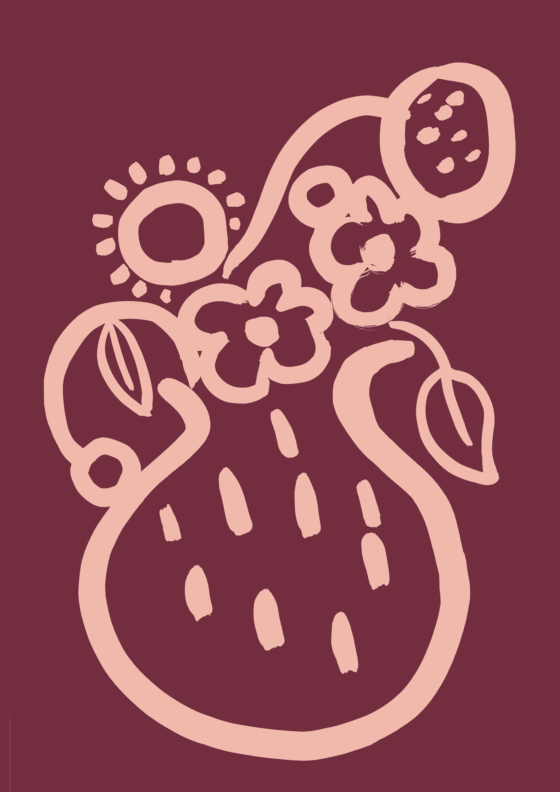 Vase print -  Plum + Blush