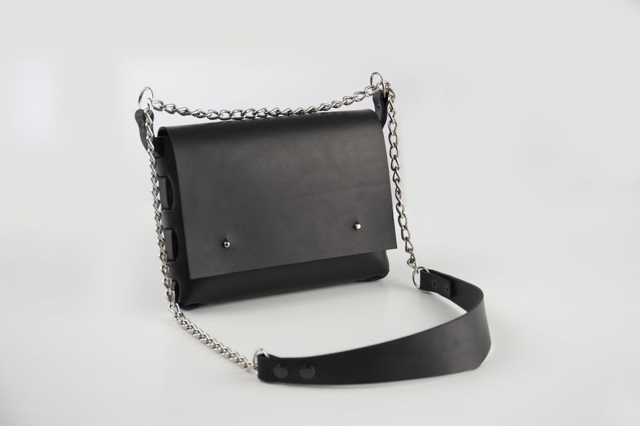 Agatha no.3 Leather Handbag – Edgy Rock Style & Elegance by PYKOK at brixbailey.com