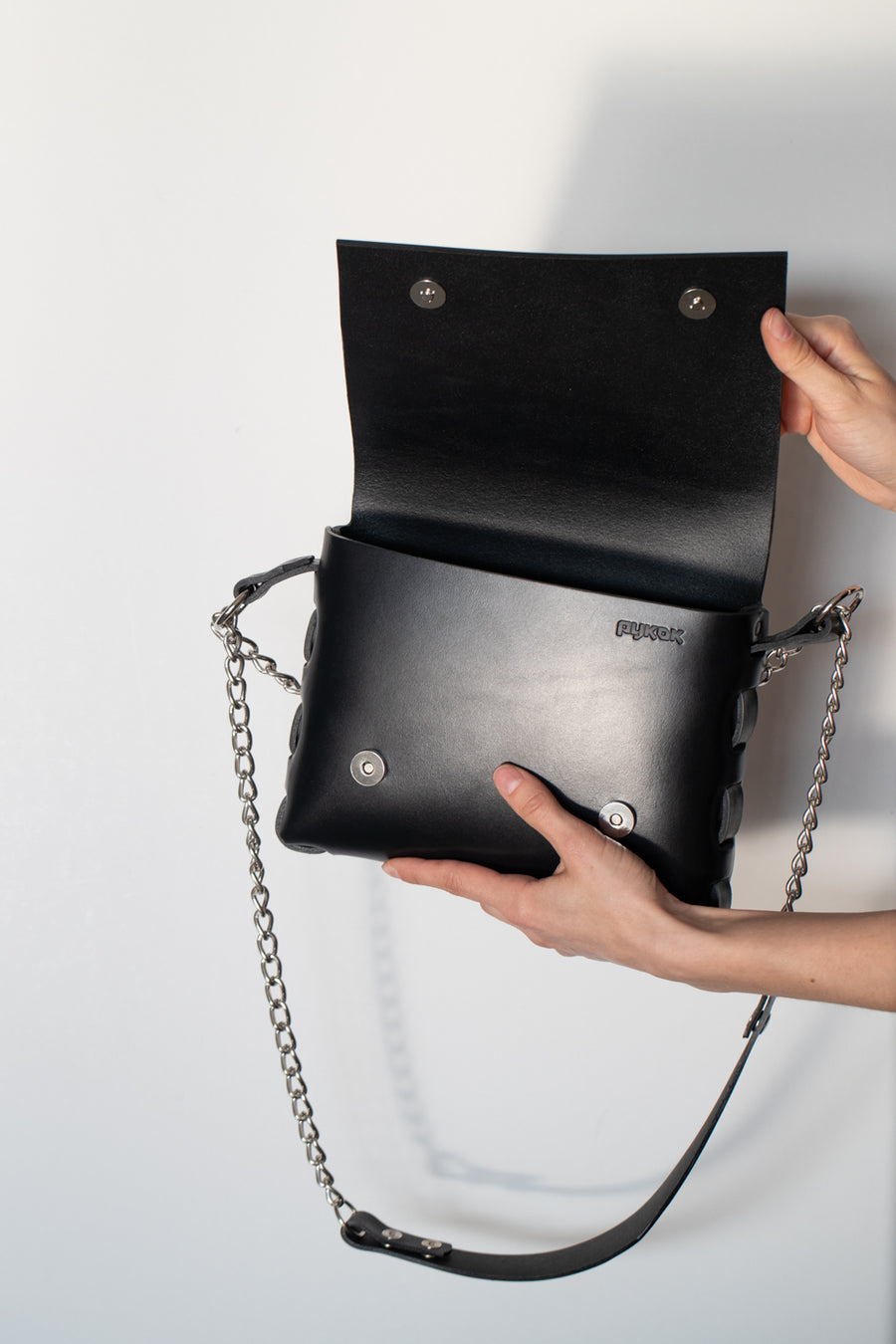 Agatha No.3 Leather Handbag – Edgy Rock Style & Chain Strap by PYKOK at brixbailey.com