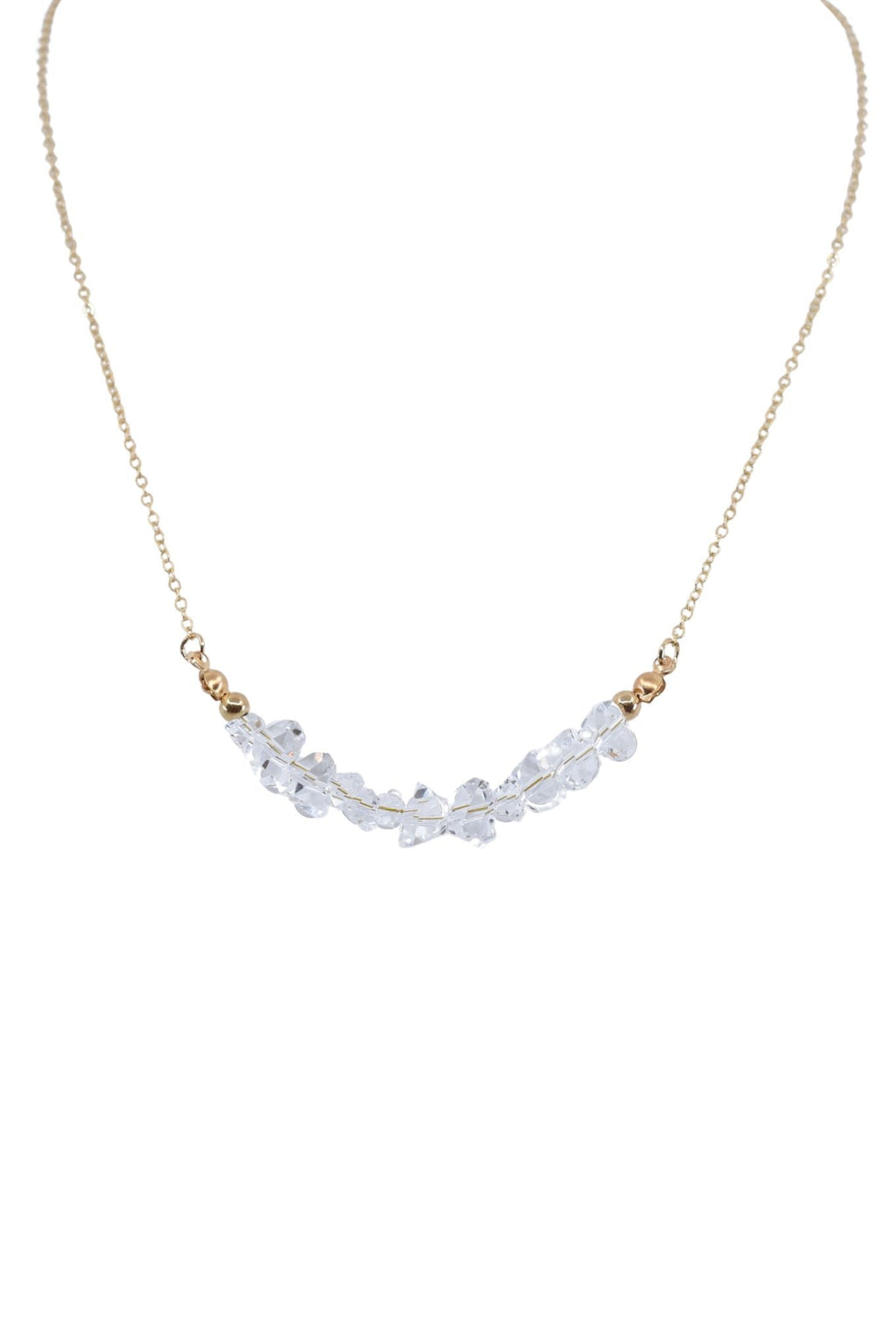Crystal Bar Necklace in Gold