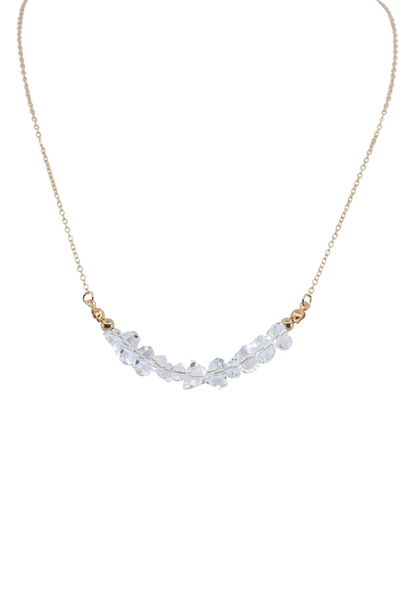 Crystal Bar Necklace in Gold