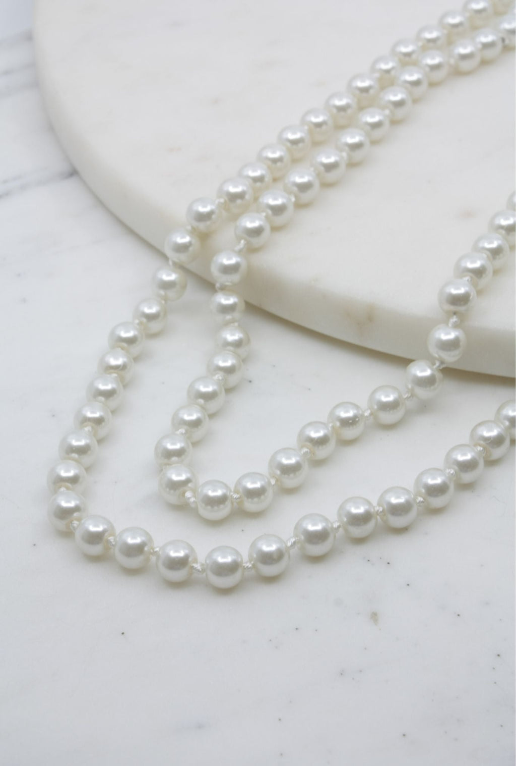White Layered Pearl Necklace