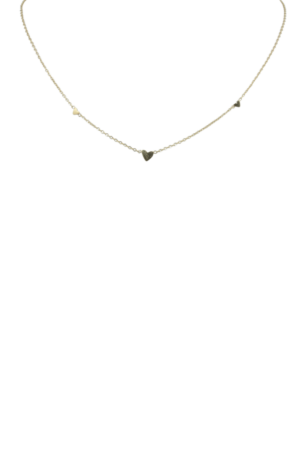 Simple Chain Necklace with Hearts