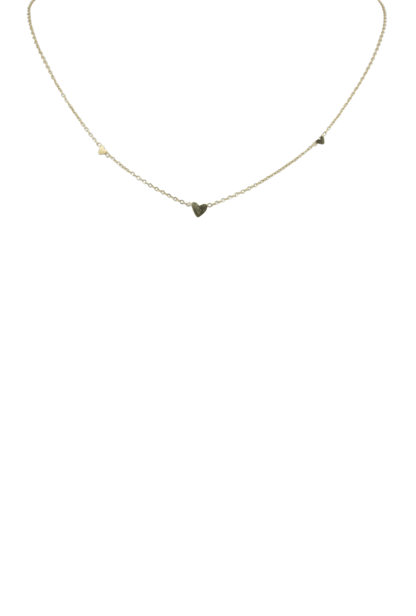 Simple Chain Necklace with Hearts