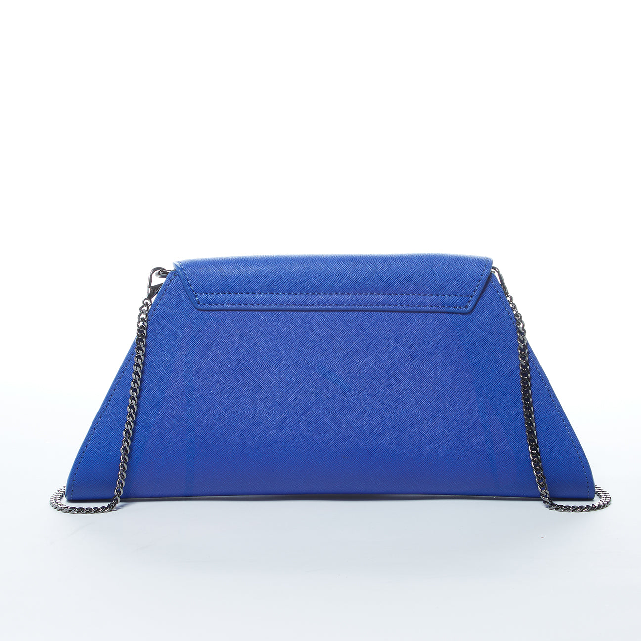 Cobalt Blue Leather Clutch Bag for Evening Wear