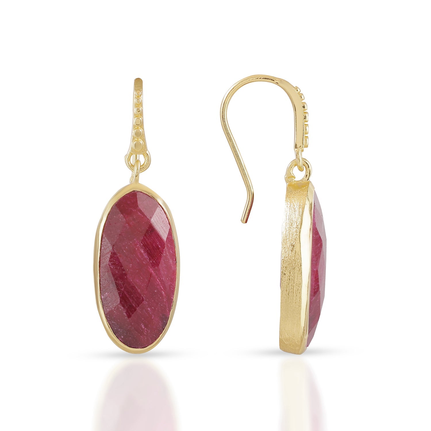 Charis Oval Gemstone Earrings Ruby