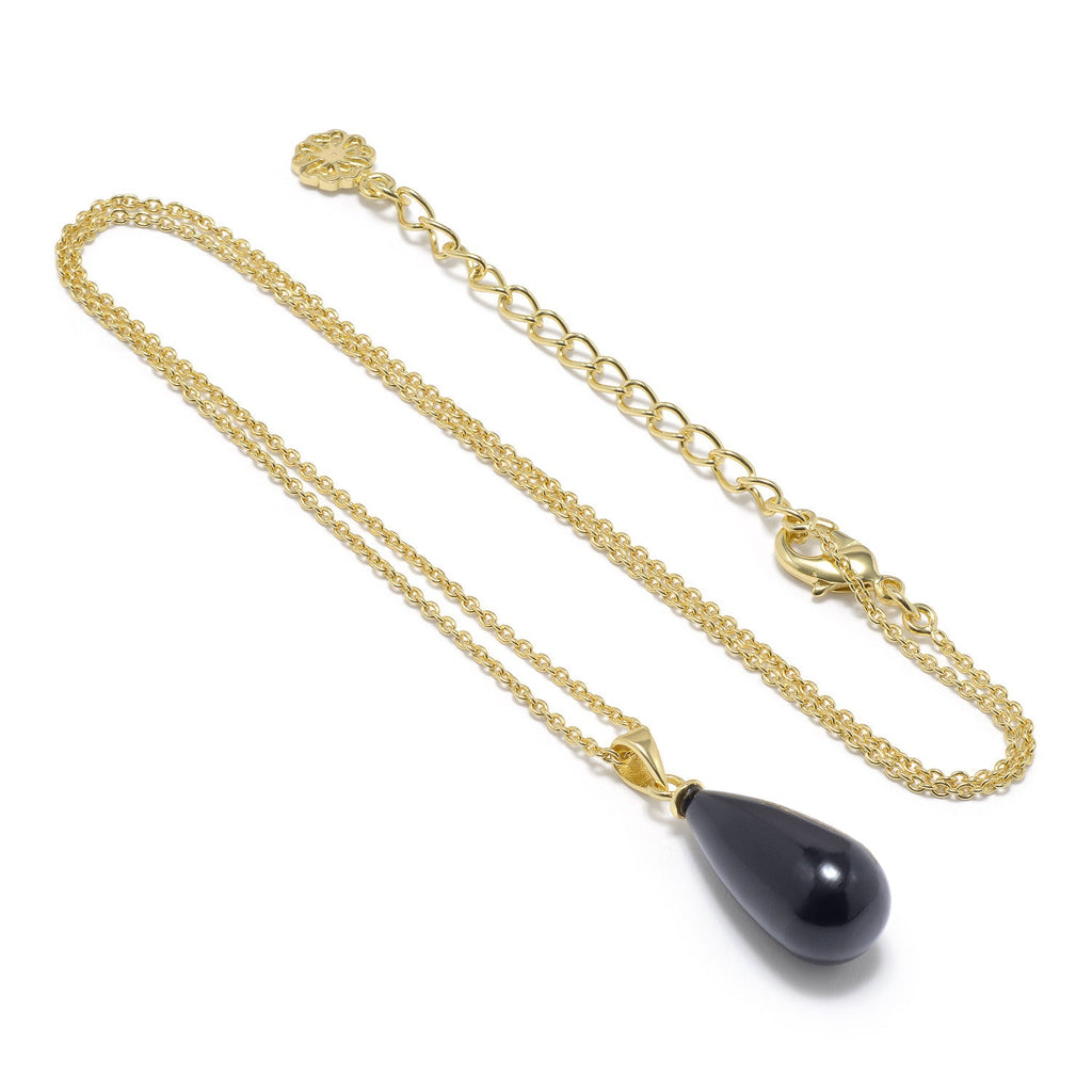 Hera Polished Stone Pendant Necklace Black Onyx