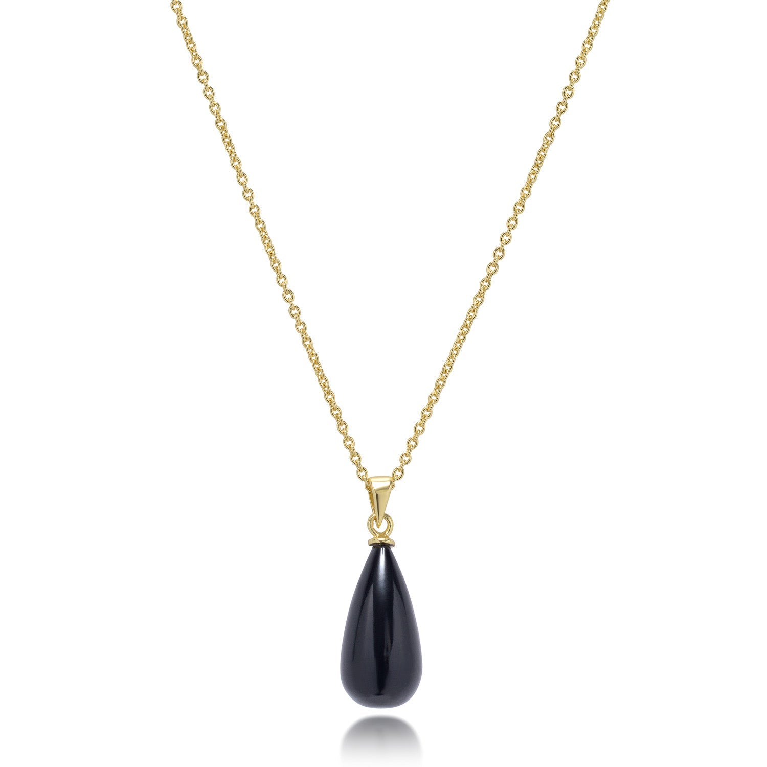 Hera Polished Stone Pendant Necklace Black Onyx