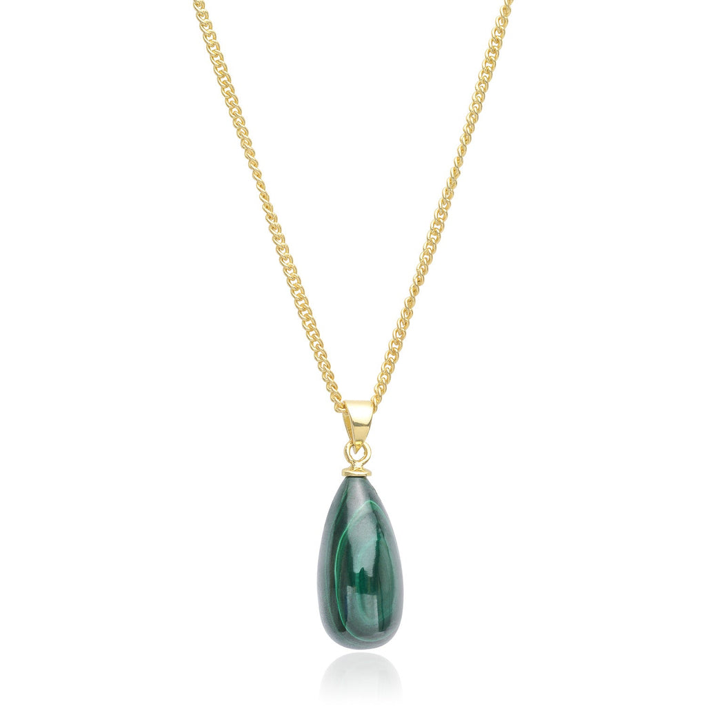 Hera Polished Stone Pendant Necklace Malachite