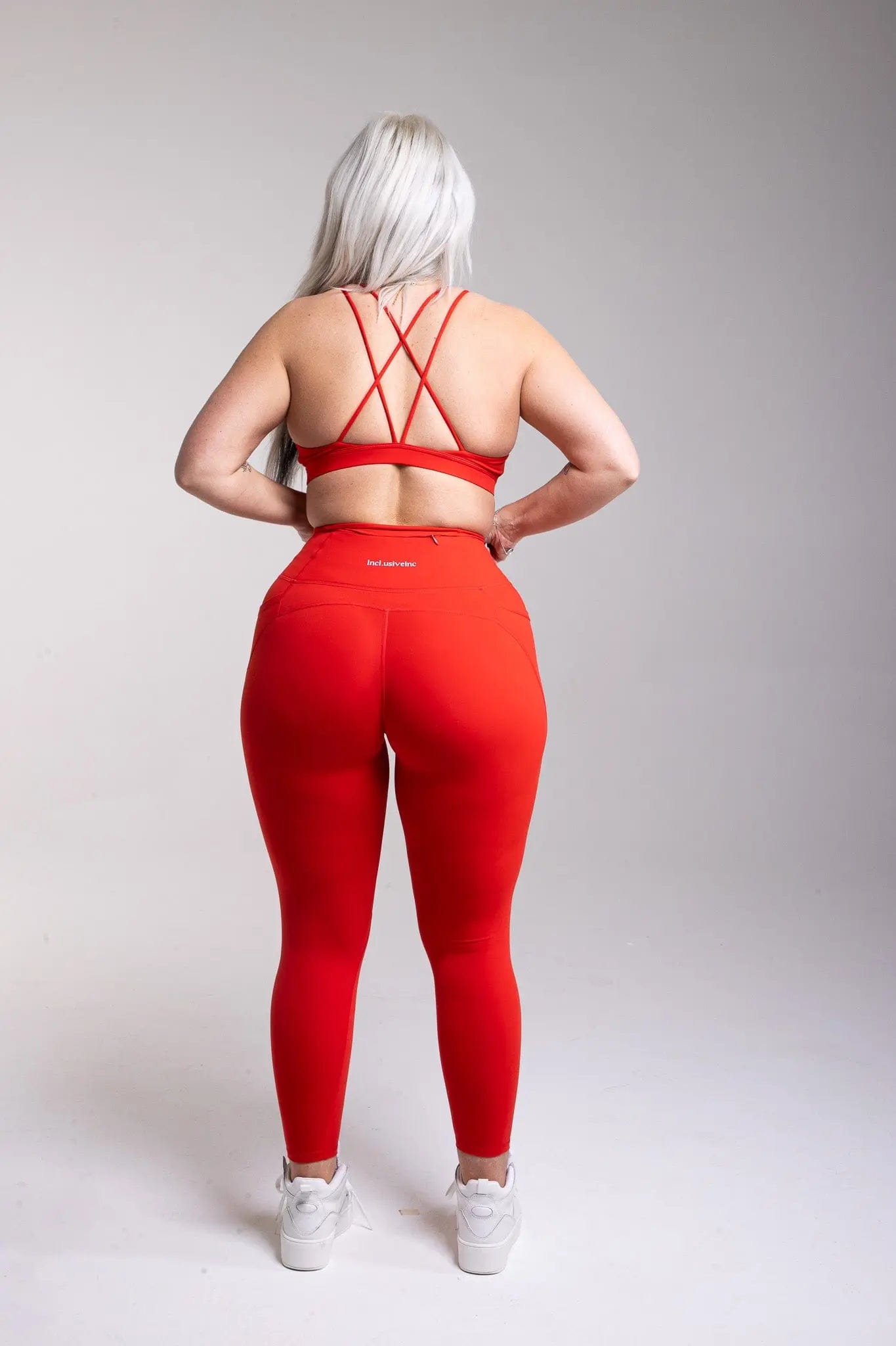Active Red Leggings with Pockets