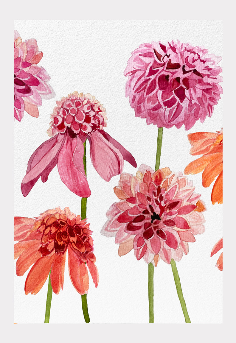 Anemone Dahlia on Snow Art Print