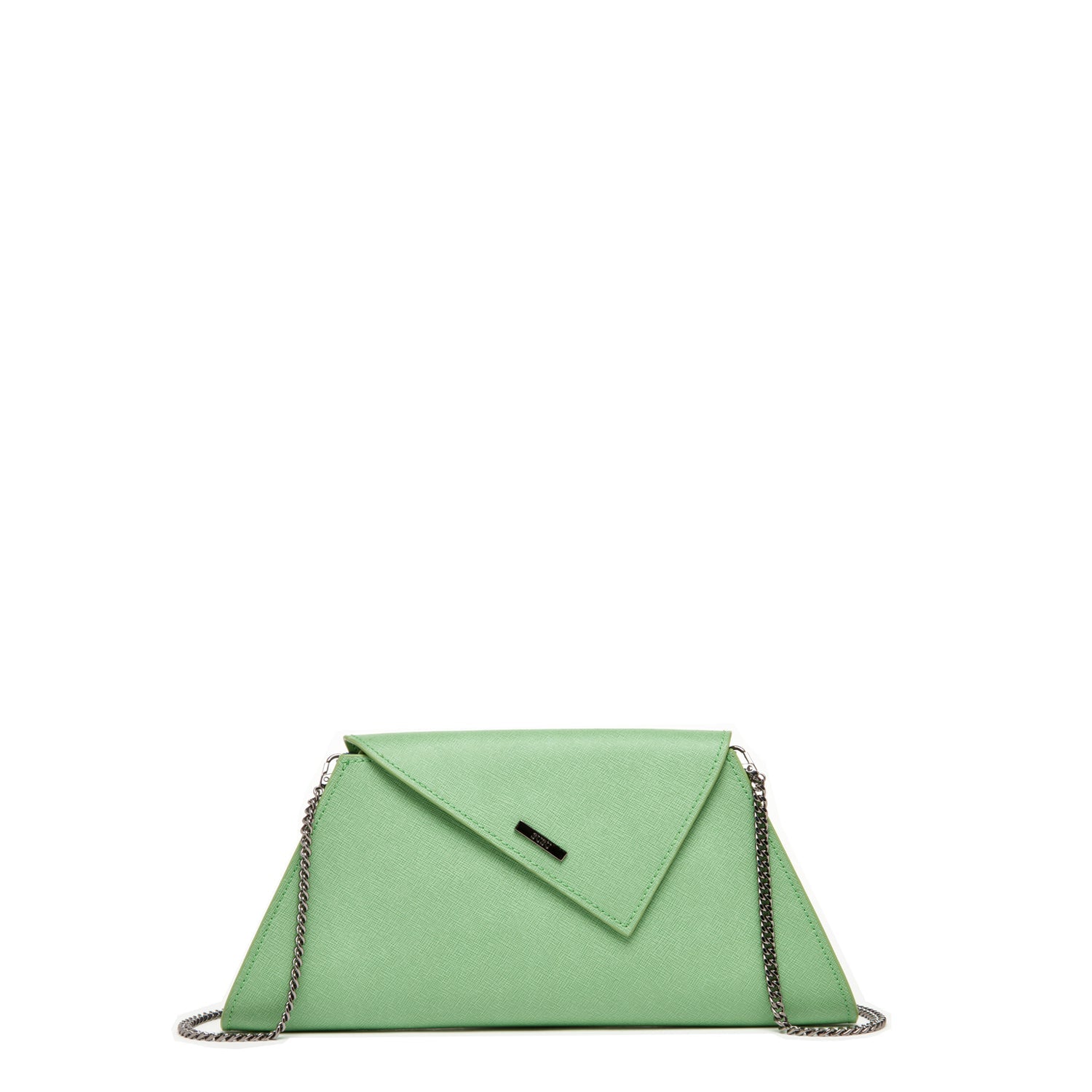 Summer Green Leather Clutch Bag for Evening Wear