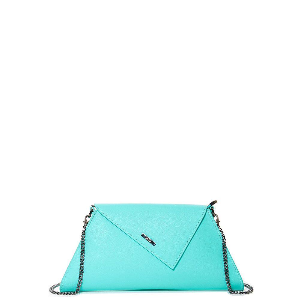 Turquoise Leather Clutch Bag Evening Purse Crossbody Handbag for Women