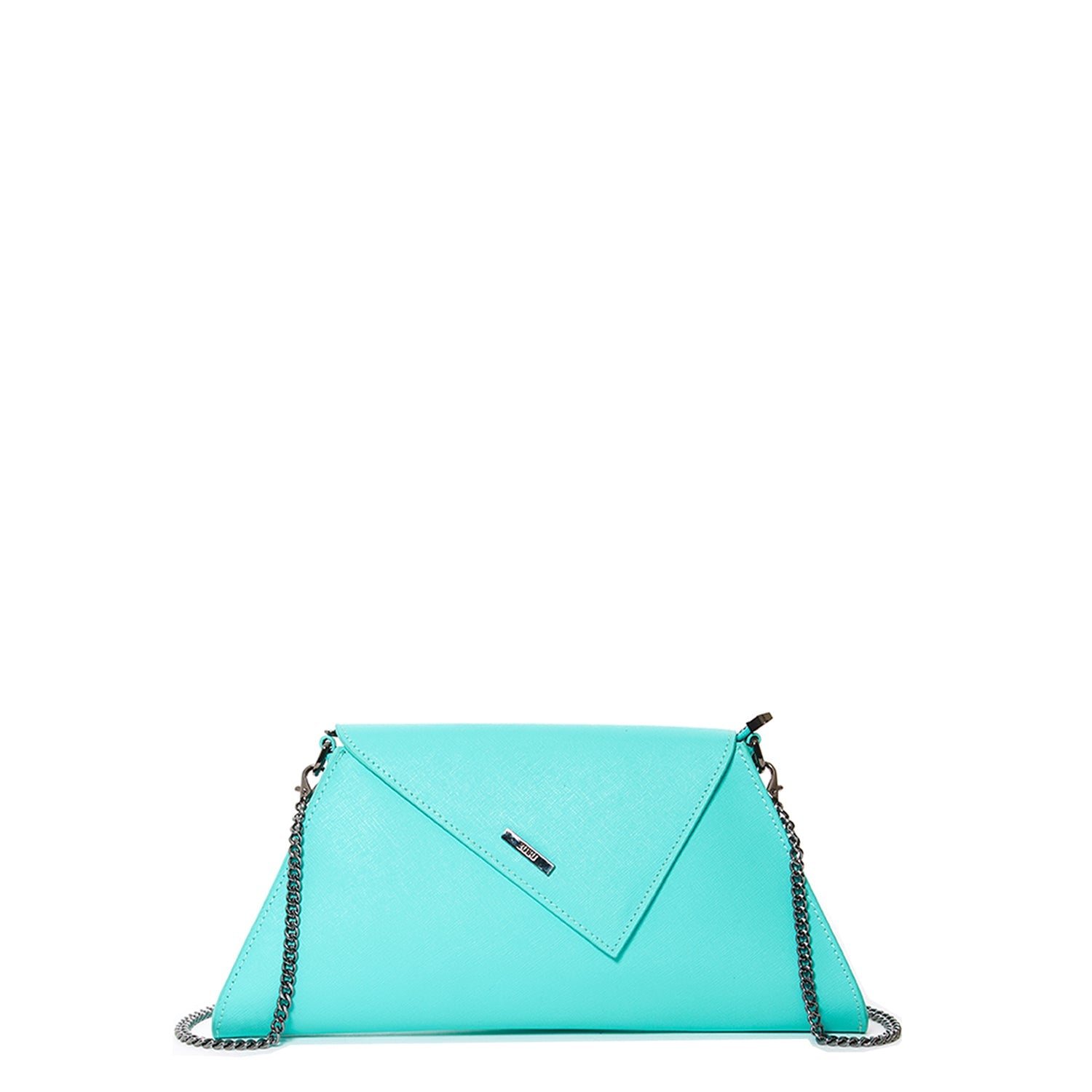 Turquoise Leather Clutch Bag Evening Purse Crossbody Handbag for Women