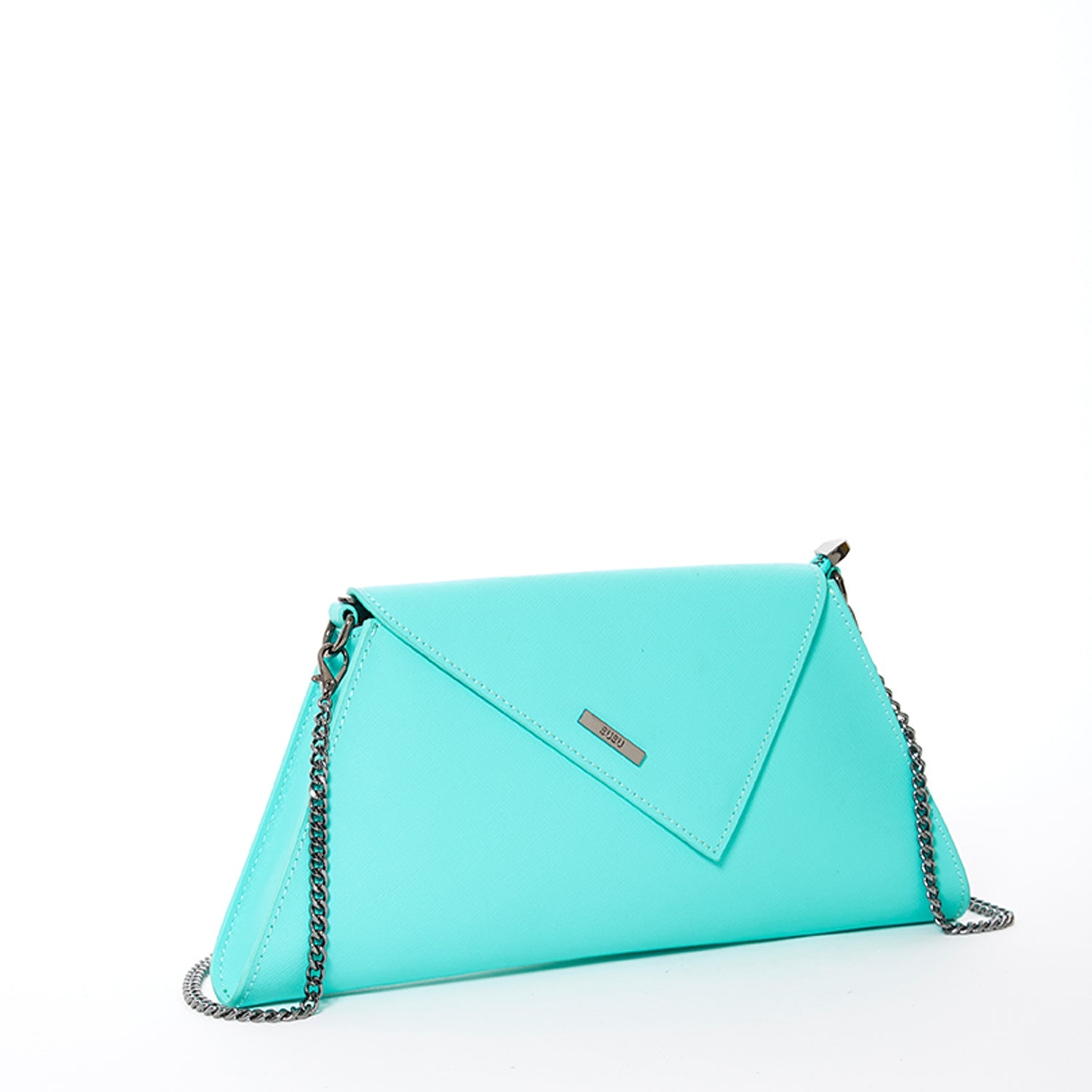 Turquoise Leather Clutch Bag Evening Purse Crossbody Handbag for Women