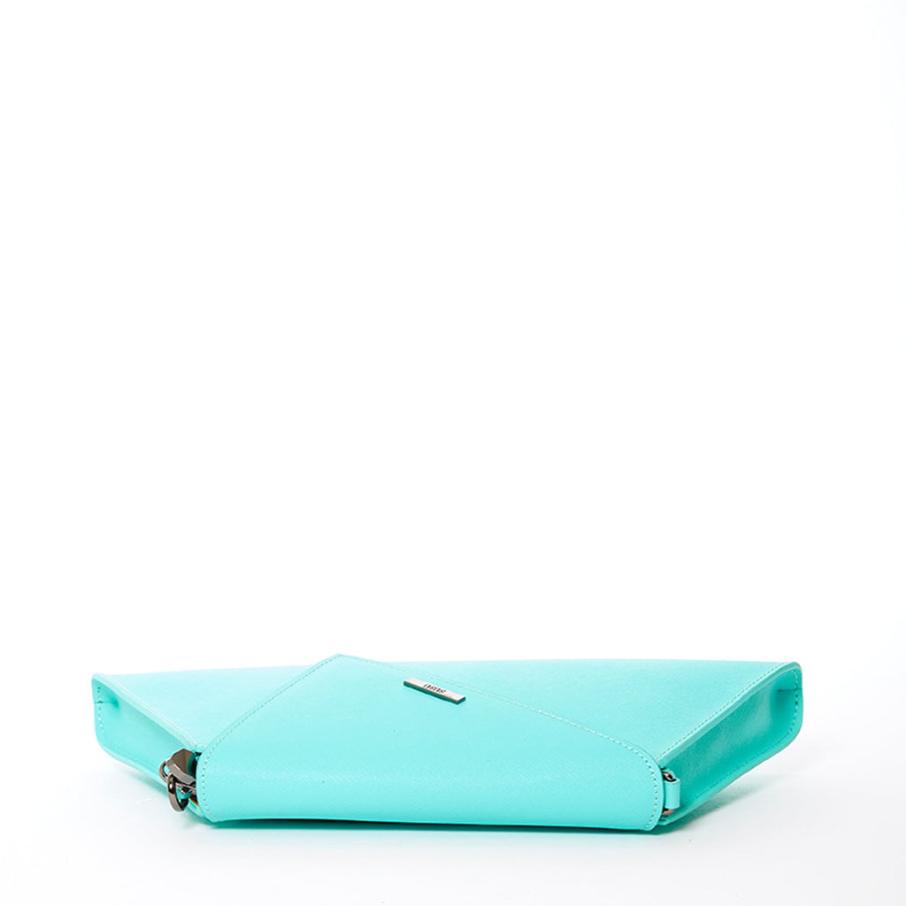 Turquoise Leather Clutch Bag Evening Purse Crossbody Handbag for Women