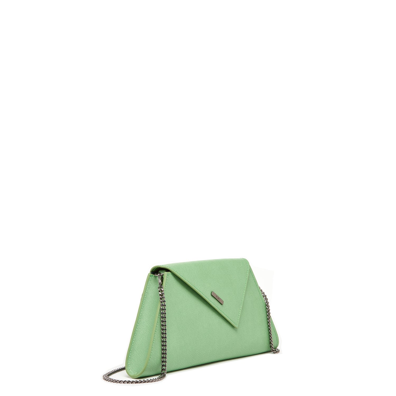 Summer Green Leather Clutch Bag for Evening Wear