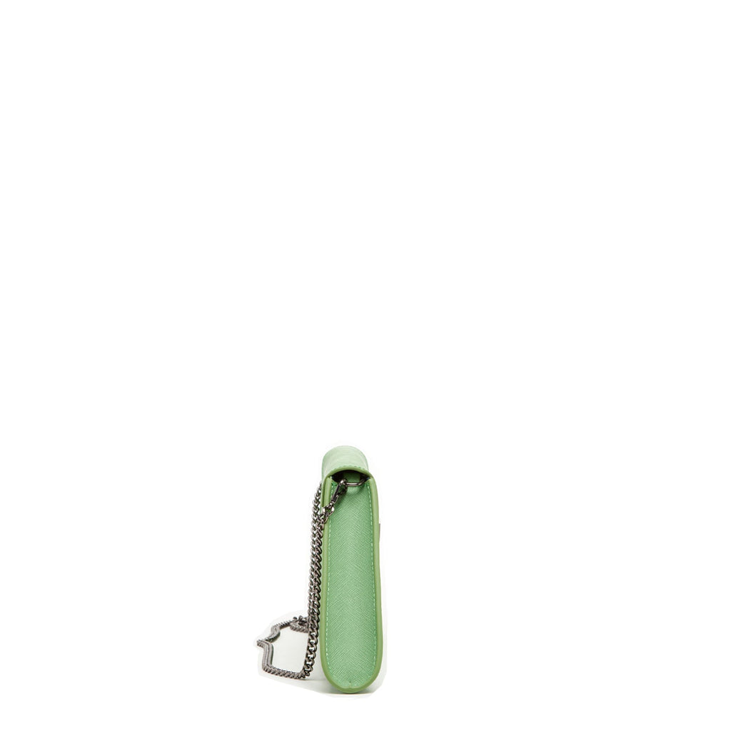 Summer Green Leather Clutch Bag for Evening Wear