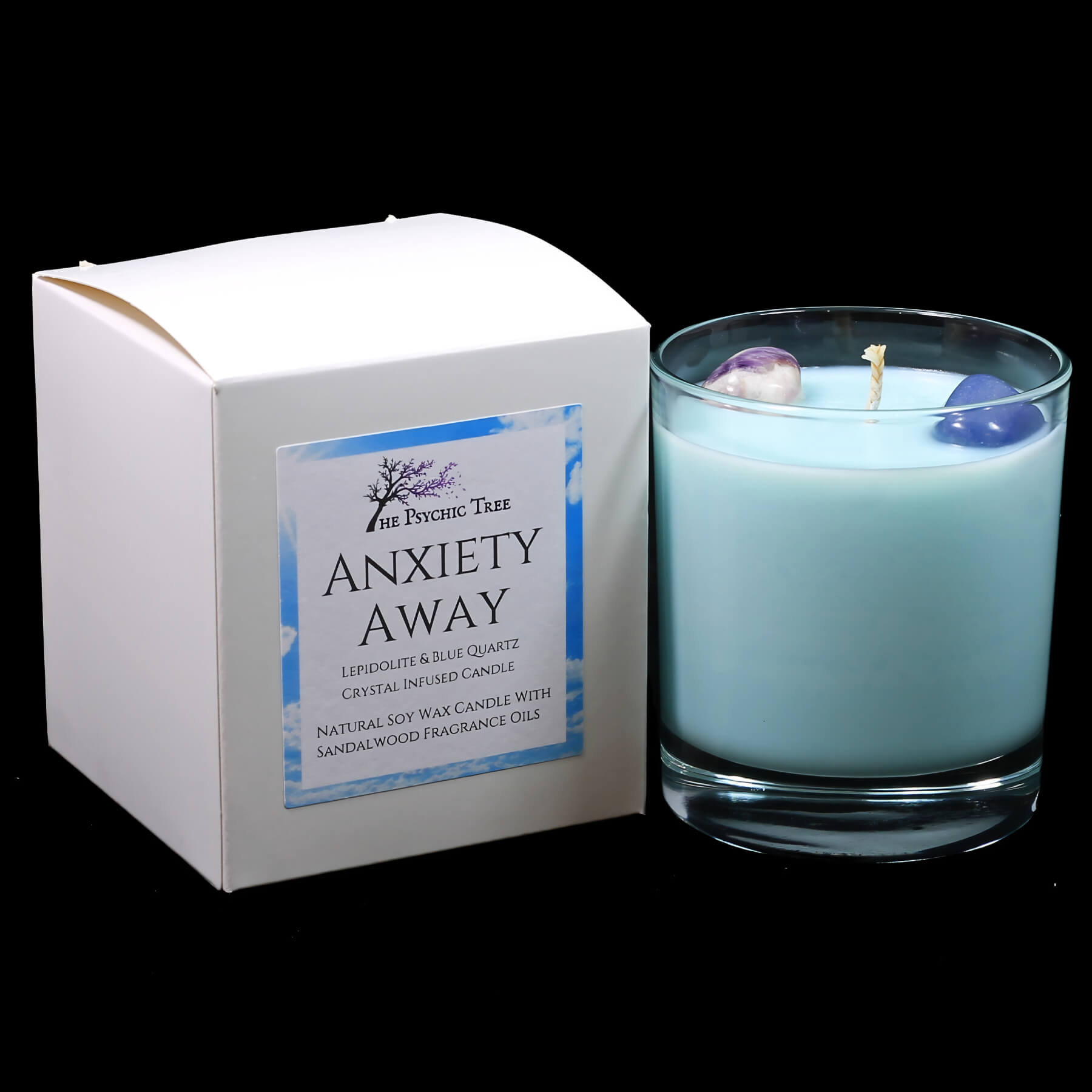 Anxiety Away - Crystal Infused Scented Candle