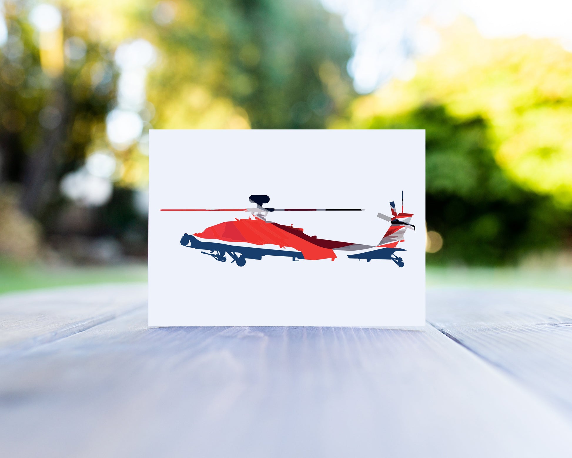 Union Flag Apache Helicopter Greeting Card