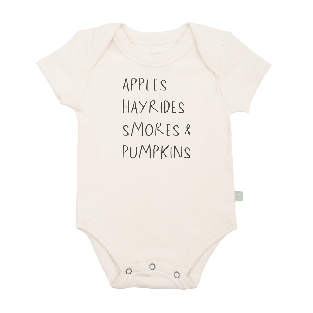 Graphic Bodysuit Apples Hayrides Smores