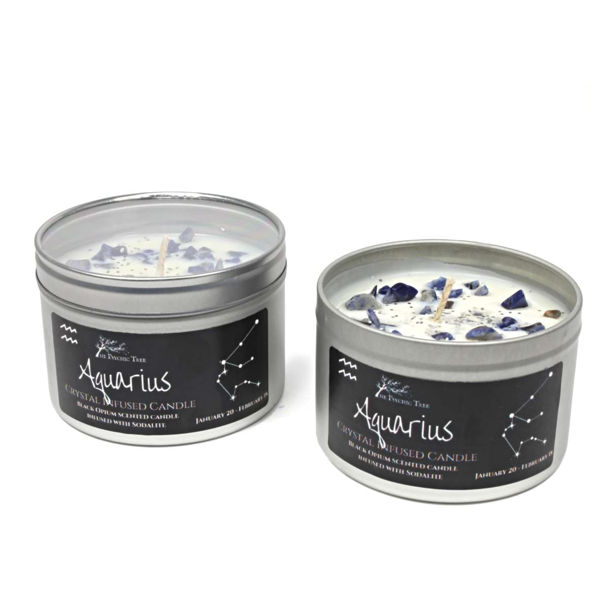 Aquarius Crystal and Jewellery Scented Zodiac Candle