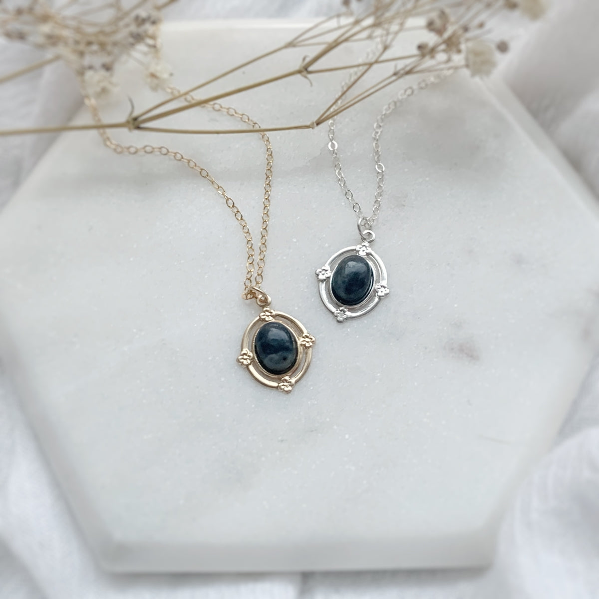 Astrophyllite Star Leaf Necklace in Gold or Silver