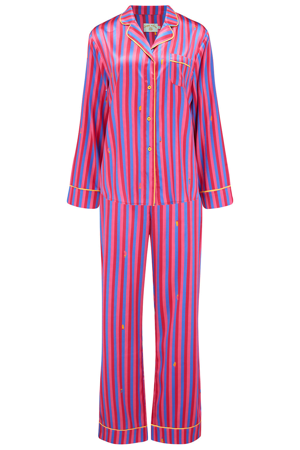 Aurelie Crimson Stripe Silk Shirt