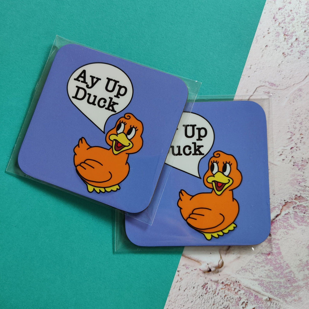 Ay Up Duck Square Coaster