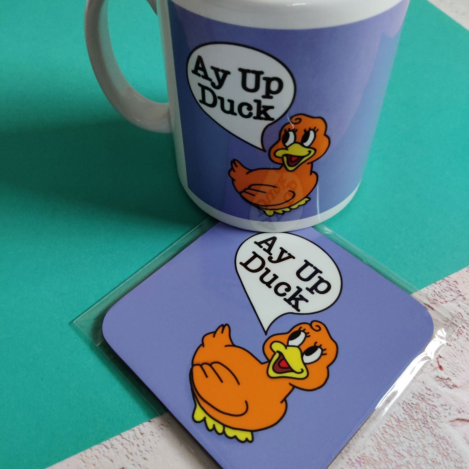 Ay Up Duck Square Coaster