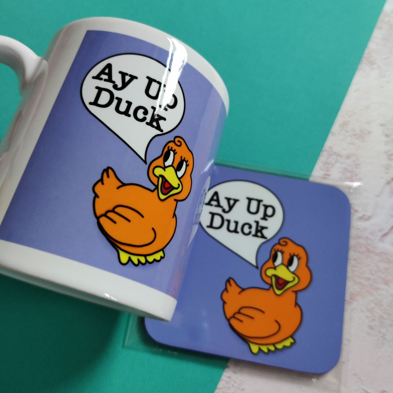 Ay Up Duck Square Coaster