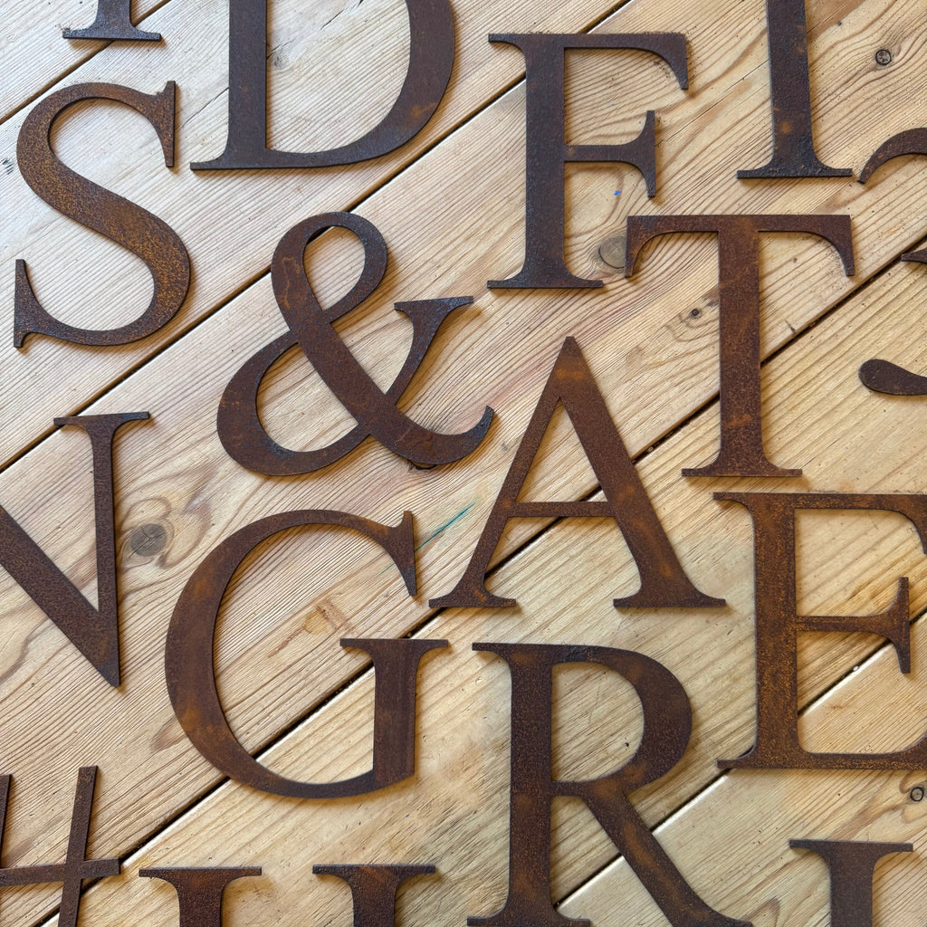 Classic Rusty Metal Letters 5" And 12" A-Z 0-9 Rustic Signs For The Home And Garden