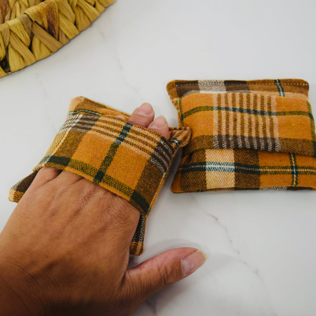 Hand Warmers – Soft Red Highland Tartan
