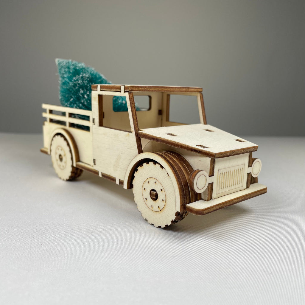 Truck with Christmas Tree - Flatpack Model Kit by Curious Rabbit ®