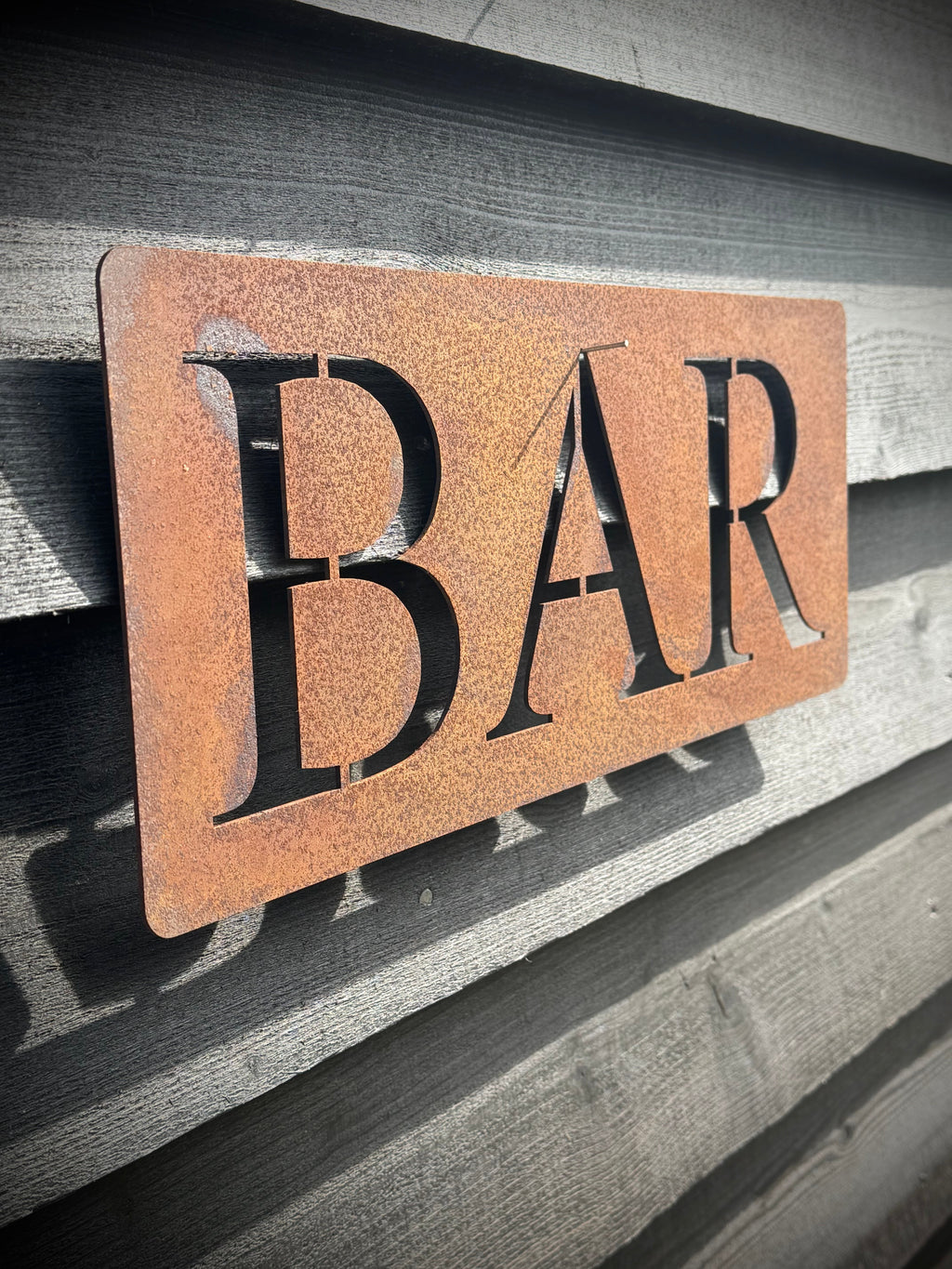 RUSTY BAR GARDEN  DECORATION ,  Home Sign , Garden Ornament , Wall feature , garden decoration, rusted metal , garden sign ,