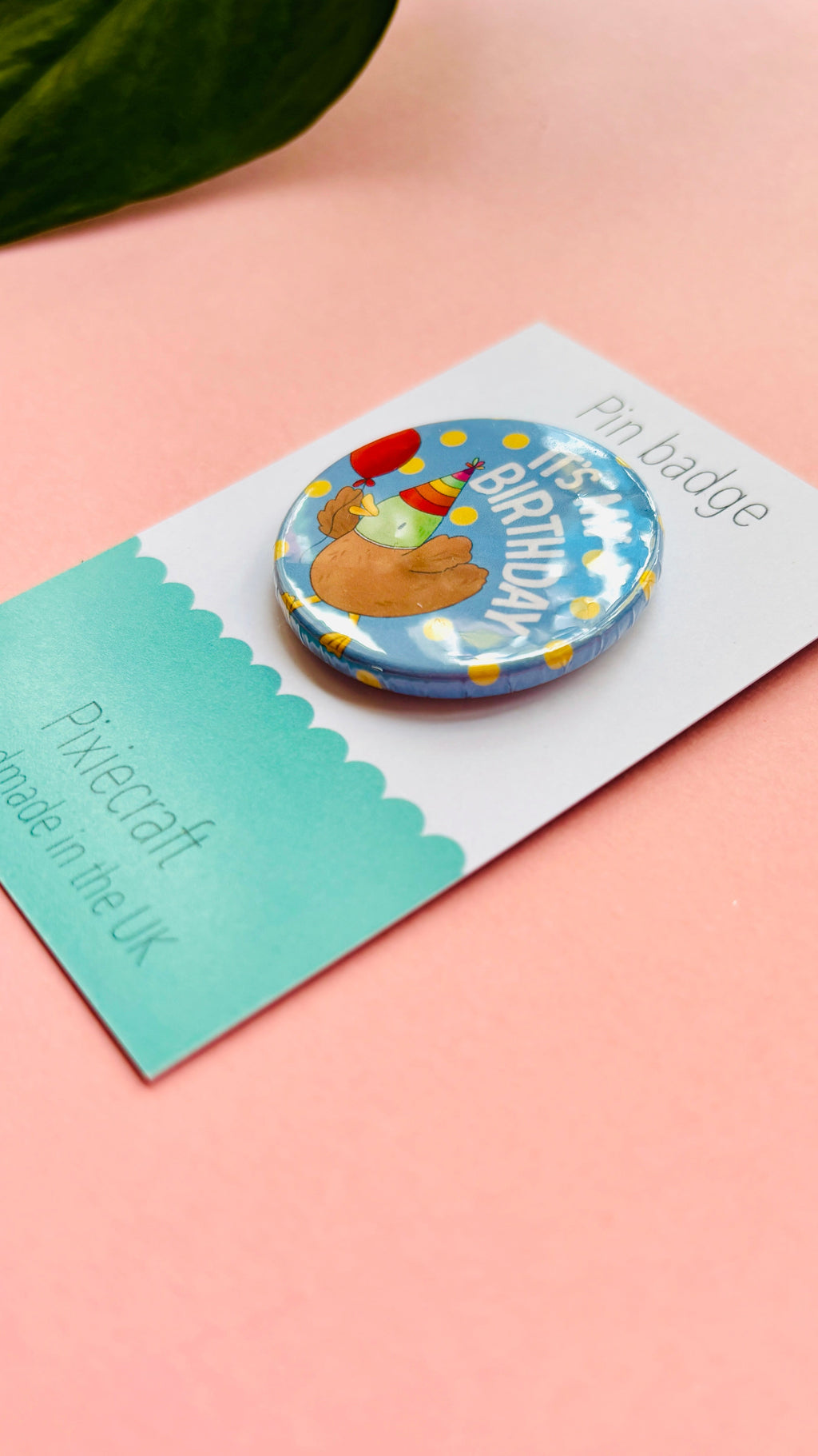 Cute Duck Birthday Badge- Handmade Birthday Pin