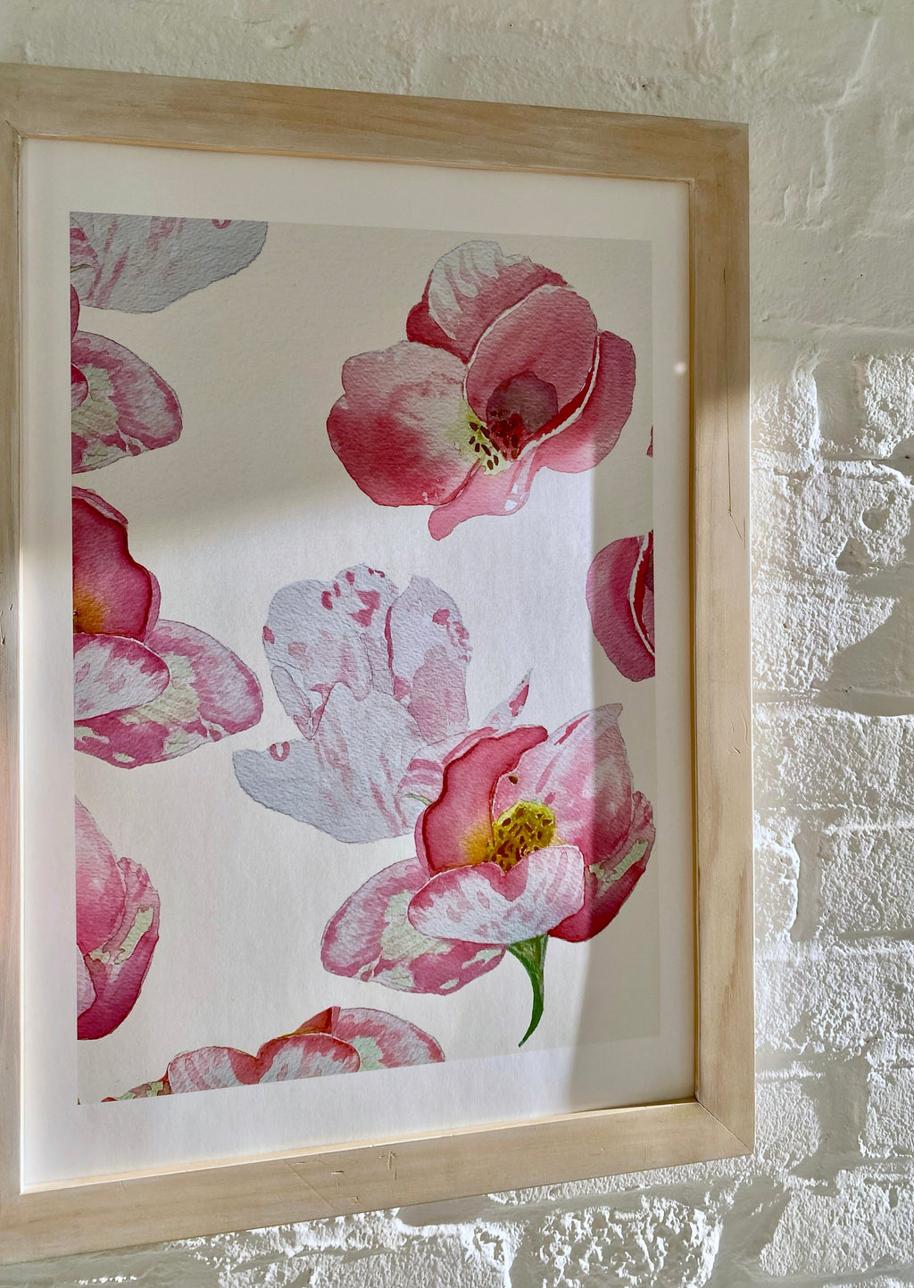 Wild Dog Rose Art Print on Ecru