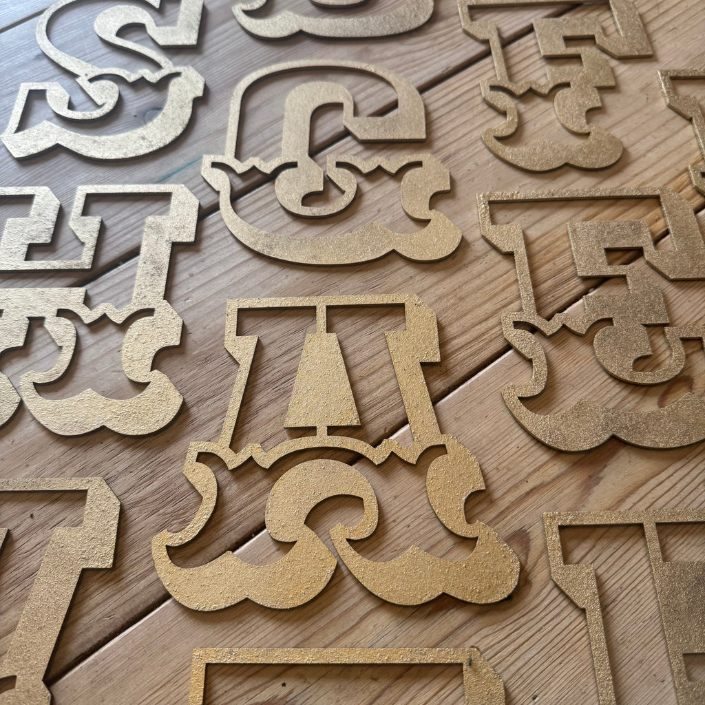 A-Z Rustic 5" or 12" Gold Metal Carnival Letters.