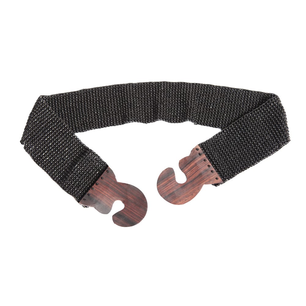 Beaded Stretch Belt with Wooden Clasp
